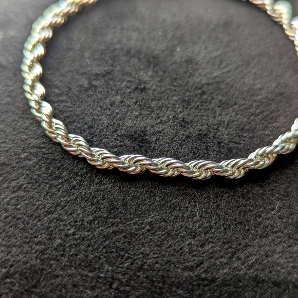 Sterling Silver 925 Rope Bracelet Quiet Luxury Minimalist Classy - Picture 3 of 5